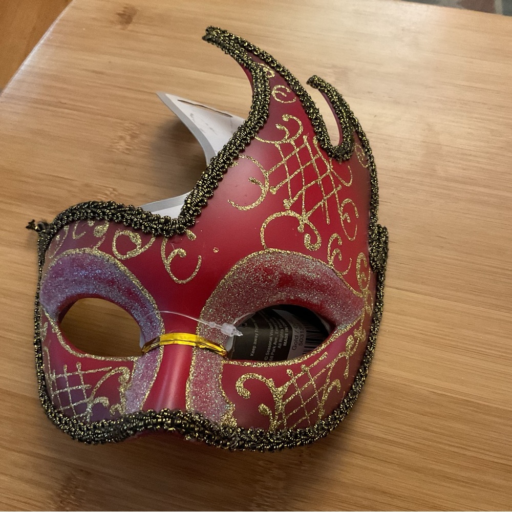 Red and Gold Masquerade Mask